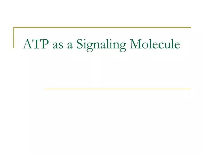atp as a signaling molecule