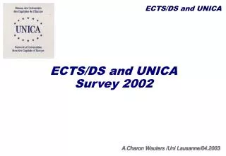 ECTS/DS and UNICA Survey 2002
