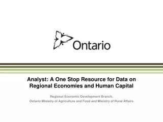 Analyst: A One Stop Resource for Data on Regional Economies and Human Capital