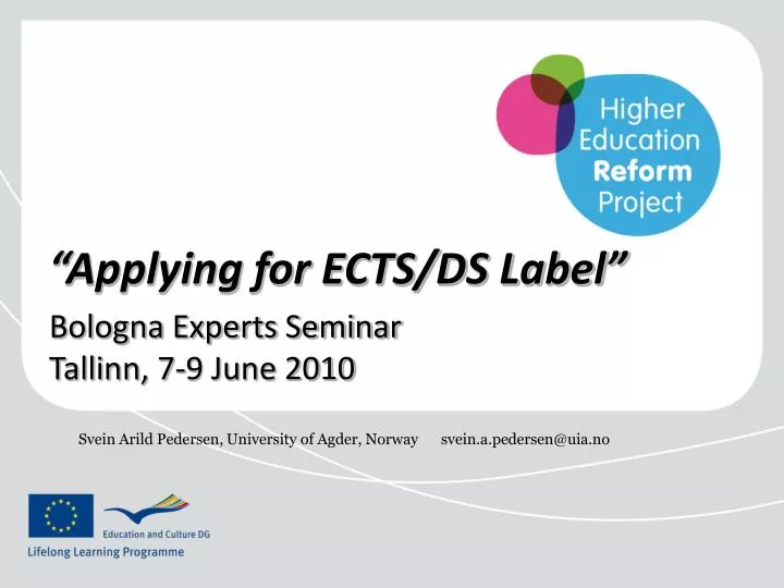 applying for ects ds label