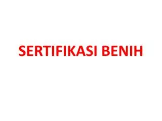 sertifikasi benih
