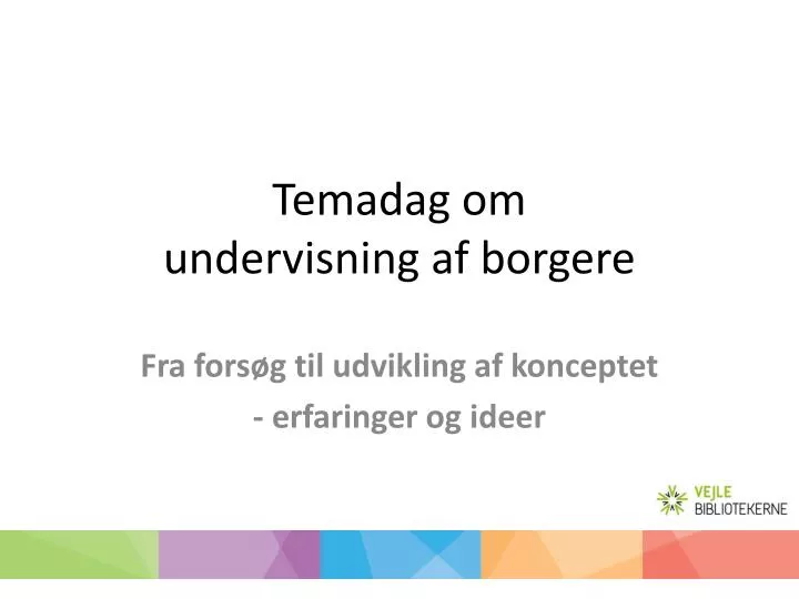 temadag om undervisning af borgere