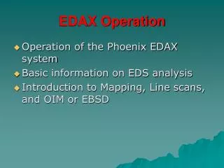 EDAX Operation