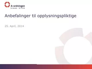 anbefalinger til opplysningspliktige