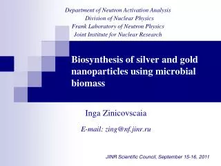 Biosynthesis of silver and gold nanoparticles using microbial biomass