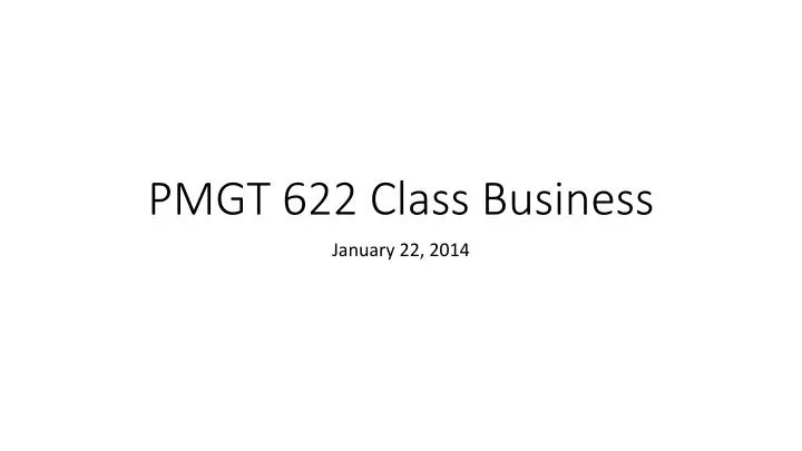 pmgt 622 class business