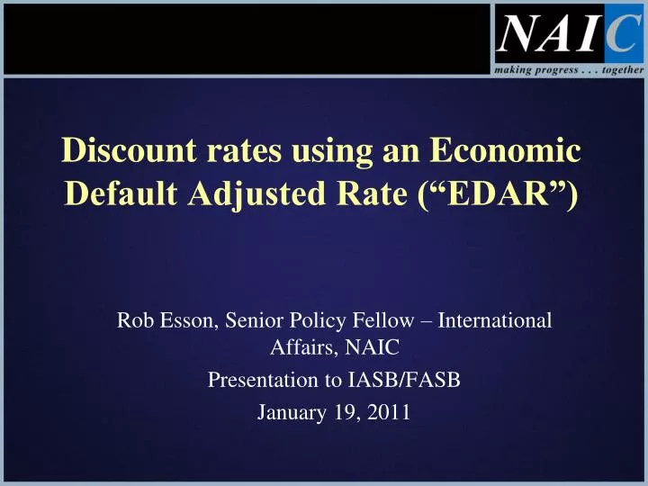 discount rates using an economic default adjusted rate edar