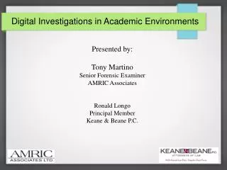 Digital Investigations in Academic Environments