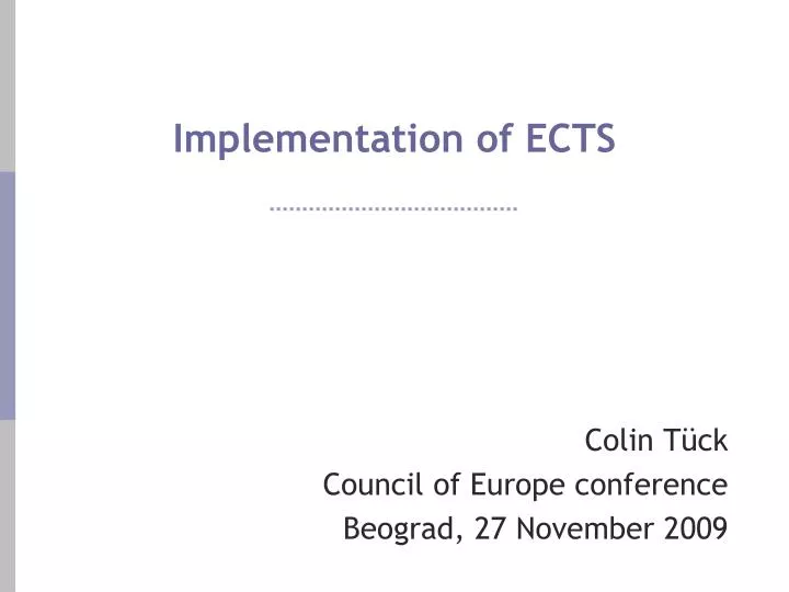 implementation of ects