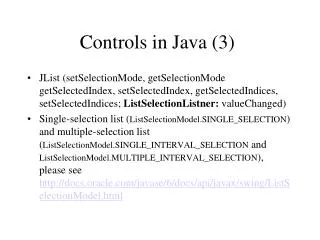 Controls in Java (3)