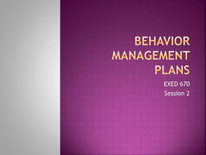 behavior management plans