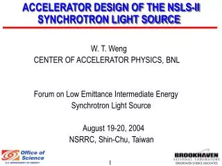 ACCELERATOR DESIGN OF THE NSLS-II SYNCHROTRON LIGHT SOURCE