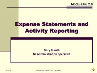 Expense Statements and Activity Reporting