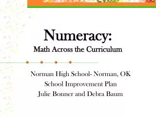 Numeracy: Math Across the Curriculum