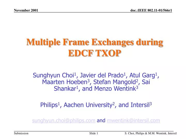 multiple frame exchanges during edcf txop