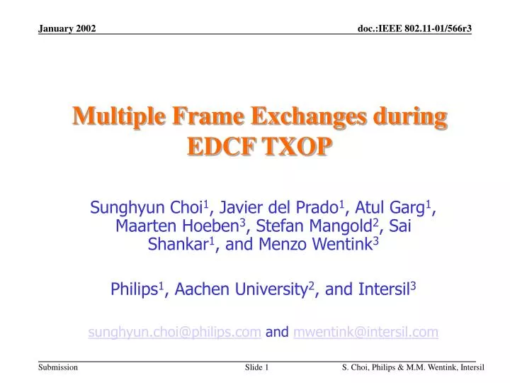 multiple frame exchanges during edcf txop