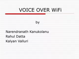 VOICE OVER WiFi