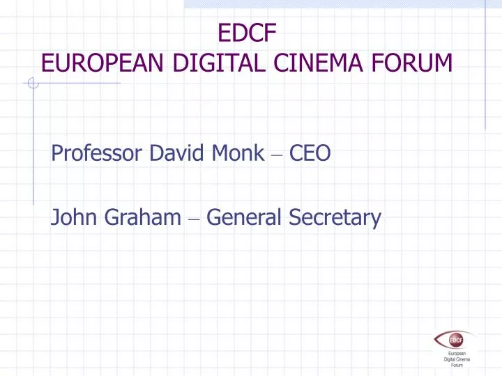 edcf european digital cinema forum