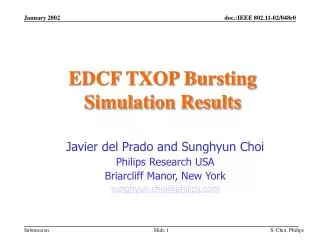 edcf txop bursting simulation results