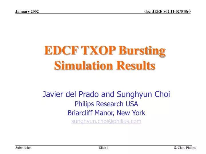 edcf txop bursting simulation results