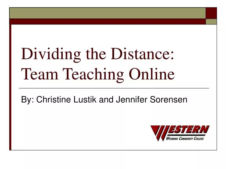 dividing the distance team teaching online