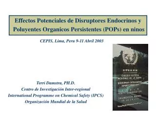 effectos potenciales de disruptores endocrinos y poluyentes organicos persistentes pops en ninos