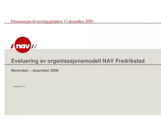 evaluering av organisasjonsmodell nav fredrikstad november desember 2009