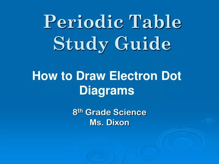 periodic table study guide