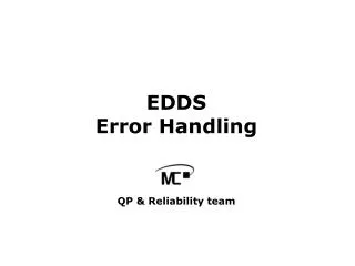 EDDS Error Handling