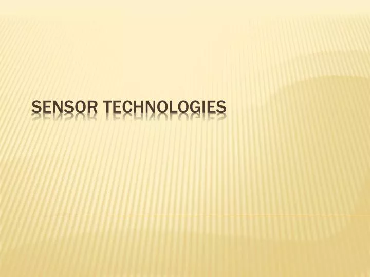 sensor technologies