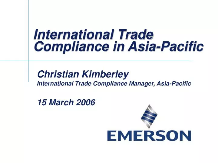 international trade compliance in asia pacific