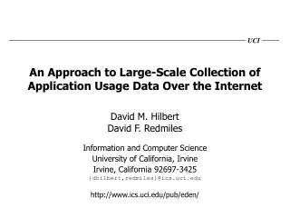 An Approach to Large-Scale Collection of Application Usage Data Over the Internet