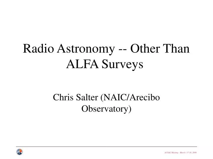 chris salter naic arecibo observatory