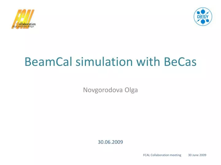 beamcal simulation with becas
