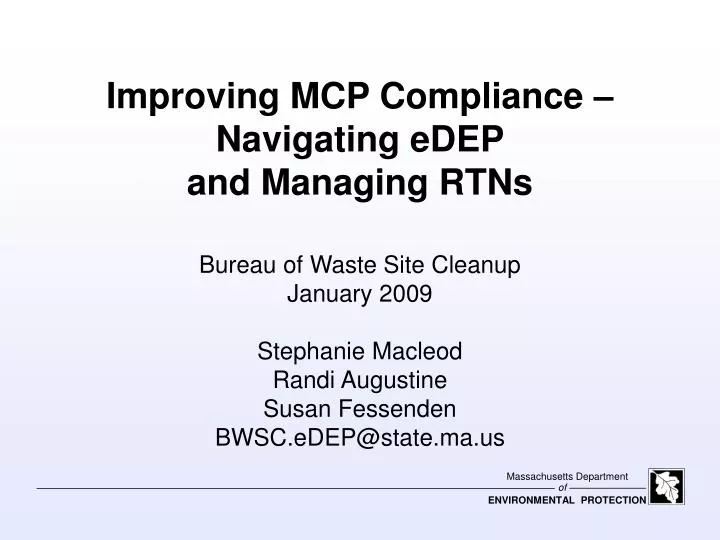 improving mcp compliance navigating edep and managing rtns