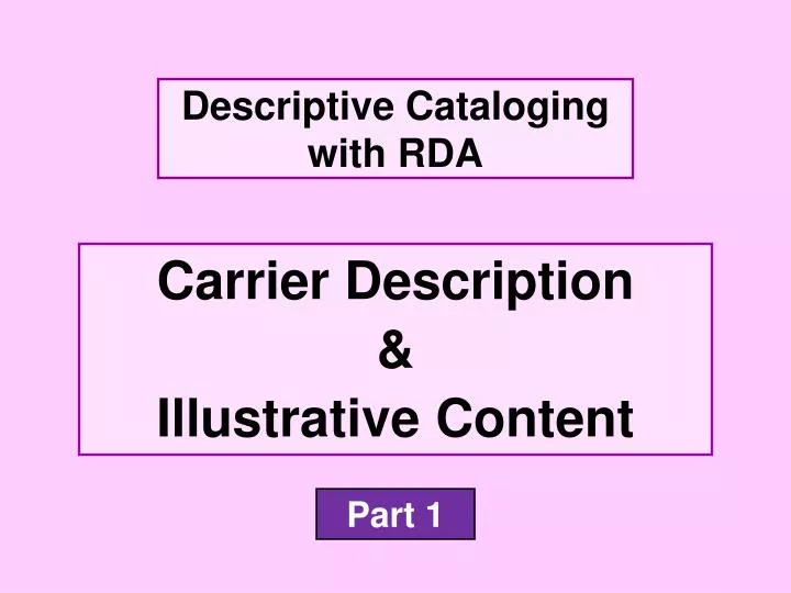 carrier description illustrative content