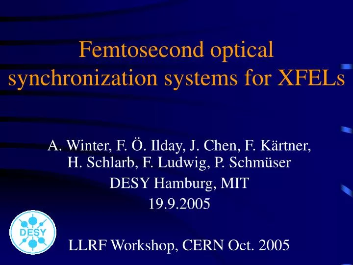 femtosecond optical synchronization systems for xfels