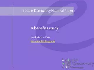 Local e-Democracy National Project