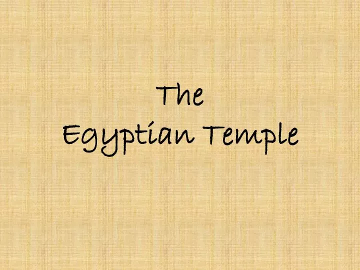 the egyptian temple