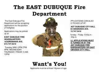The EAST DUBUQUE Fire Department