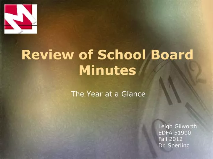 review of school board minutes