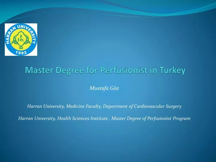master degree for perfusionist in turkey