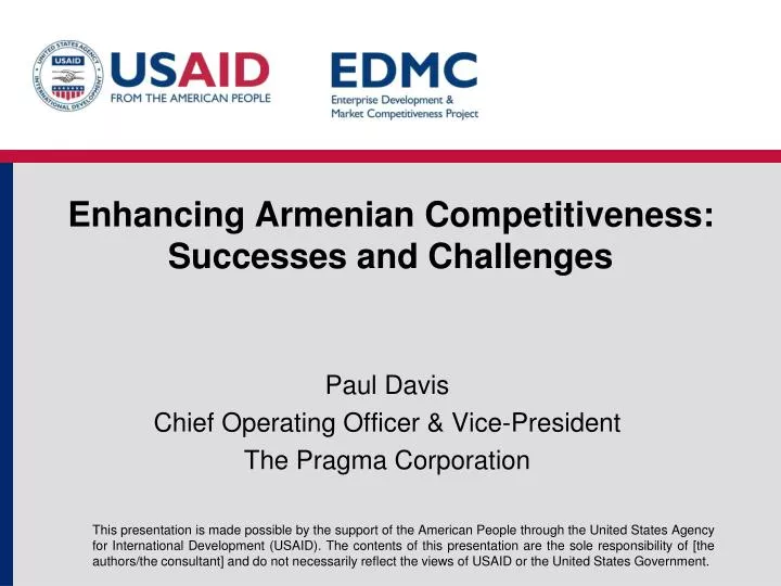 enhancing armenian competitiveness successes and challenges