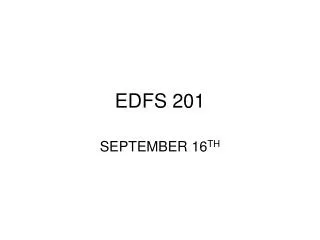 EDFS 201