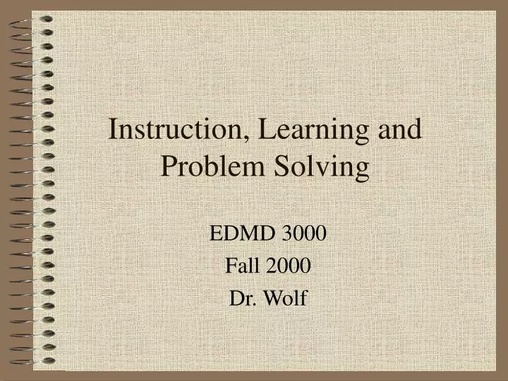 instruction learning and problem solving