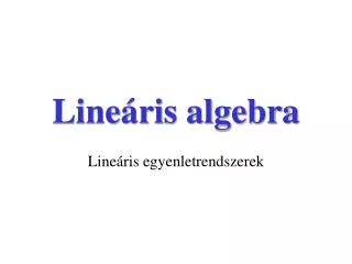 Lineáris algebra