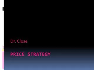 PRICE STRATEGY