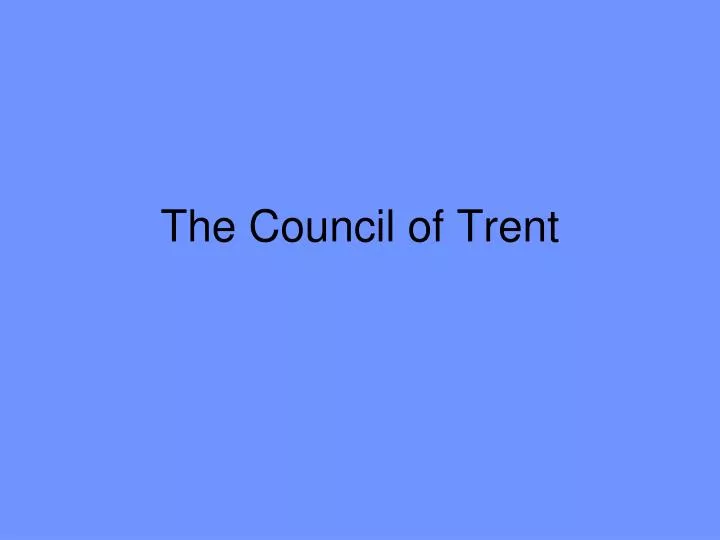 the council of trent