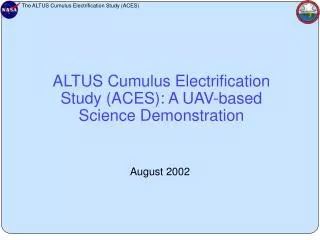 ALTUS Cumulus Electrification Study (ACES): A UAV-based Science Demonstration