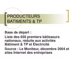 producteurs batiments tp